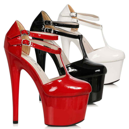 Venus-709 Patent T Strap Extreme Platform Pumps