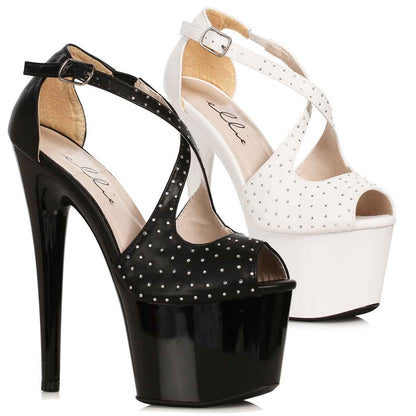 Wicked-709 Rhinestone Peep Toe Platform Sandals