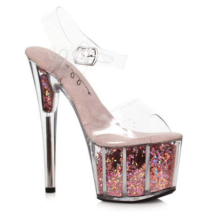 Zenya-709 Glitter Flake Platform 7" Sandals