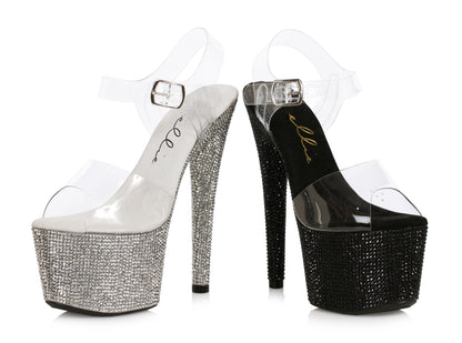 Zina-709 Single Color Rhinestone Detailed 7" Sandals