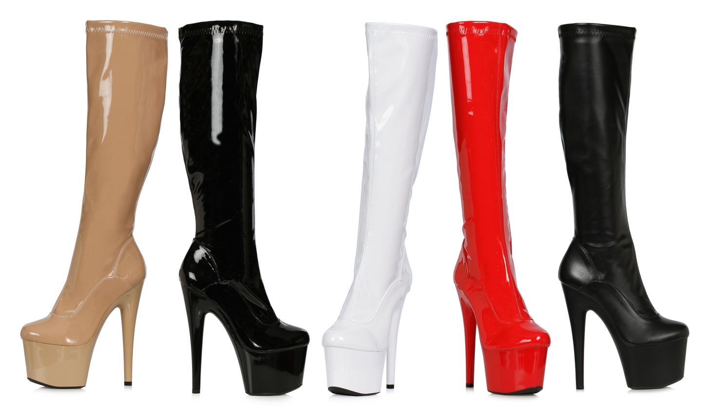 Zemma-709 Stretch Platform Knee Boots