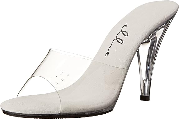 Vanity-405 Clear 4" Heel Mule Sandals