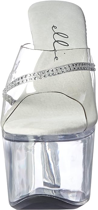 Jesse-711 Clear Rhinestone 7" Heel Mule Sandals