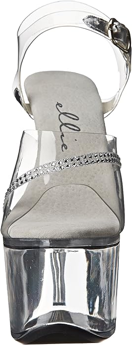 Jewel-711 Clear Strappy Rhinestone 7" Heel Sandals