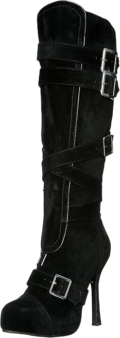 Vixen-420 Microfiber Buckle 4" Knee Boots