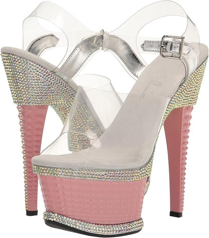 Angel-649 Textured Platform Bling Sandals