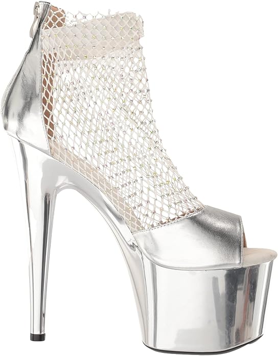 Adriana-709 Rhinestone Fishnet Ankle Booties