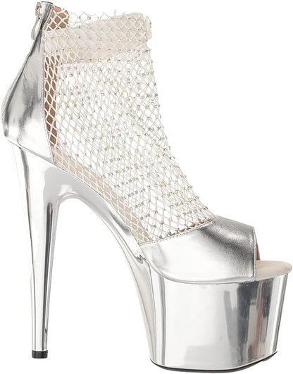 Adriana-709 Rhinestone Fishnet Ankle Booties