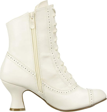 Sarah-253 Faux Leather Victorian Ankle Boots