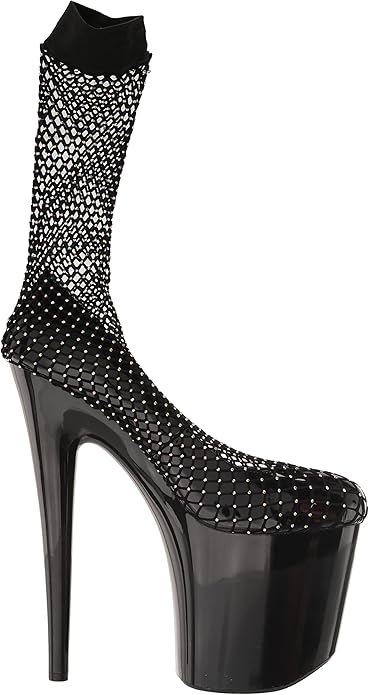 Alexis-850 Rhinestone Fishnet Stocking Pumps