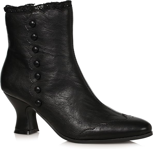 Victoria-253 Victorian Faux Leather Ankle Boots