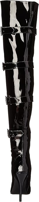 Buckleup-511 Thigh High Buckled Stiletto Boots