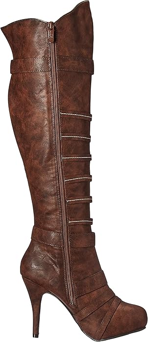 Rumi-421 Faux Leather Pirate Knee Boots