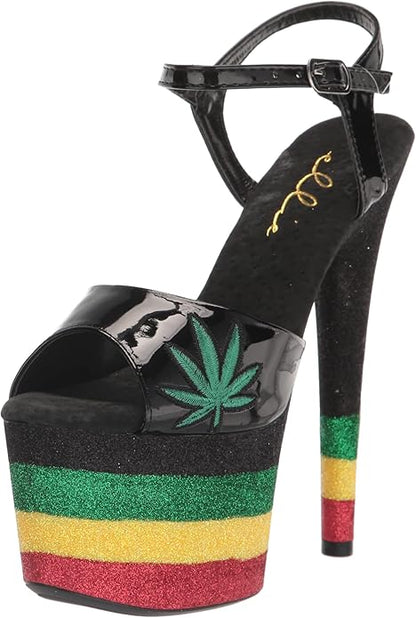 Kaya-709 Glitter Jamaican Platform Sandals