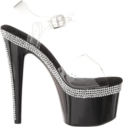 Hattie-709 Rhinestone Platform 7" Sandals