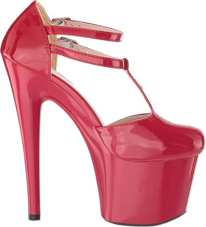 Venus-709 Patent T Strap Extreme Platform Pumps