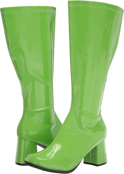 Gogo Knee High Patent 3" Chunky Heel Boots