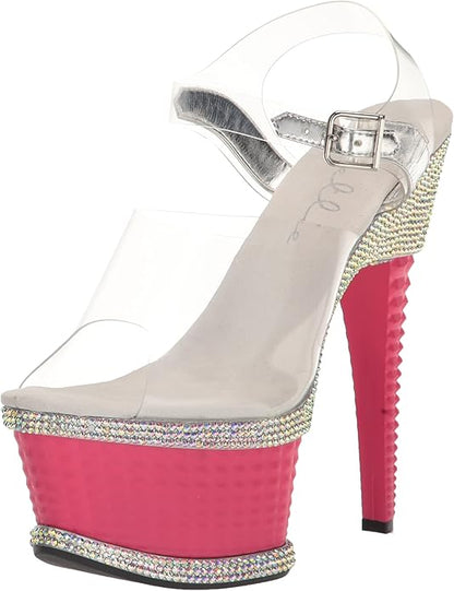 Angel-649 Textured Platform Bling Sandals