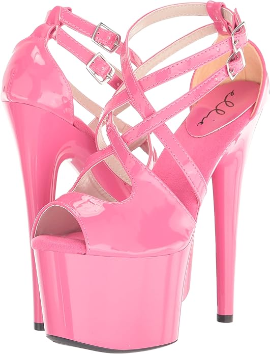 Tina-709 Patent Strappy 7" Platform Sandals