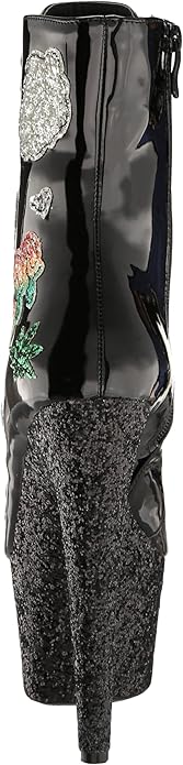 Puff-709 Sequined Screen Marijuana Printed Ankle Boots