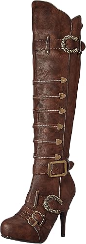 Rumi-421 Faux Leather Pirate Knee Boots