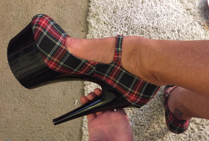 Dom-709 School Girl Plaid 7" Pumps