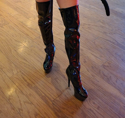 Fantasy-609 Patent Thigh High Platform Boots