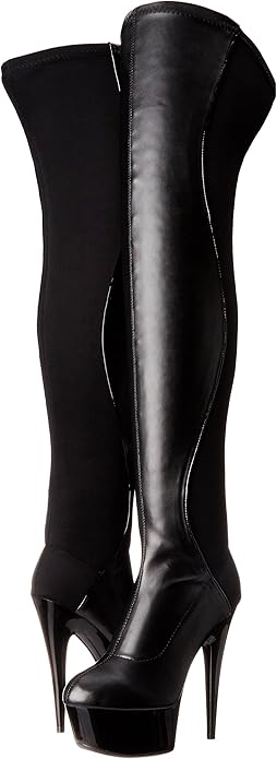 Unique-609 Faux Leather Thigh High Platform Boots