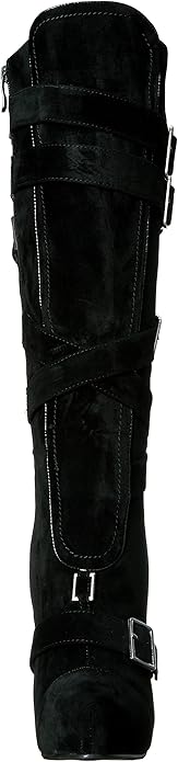 Vixen-420 Microfiber Buckle 4" Knee Boots