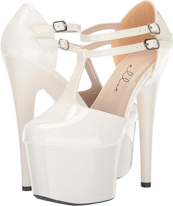 Venus-709 Patent T Strap Extreme Platform Pumps