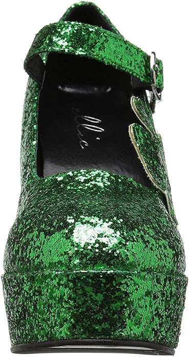 Lucky-557 Glitter Chunky Heel Mary Jane