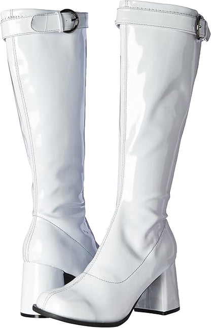 Hippie-300 Buckle Accent Patent Gogo Boots