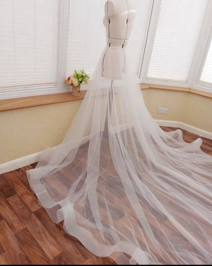 Custom Layered Organza Detachable Wedding Skirt