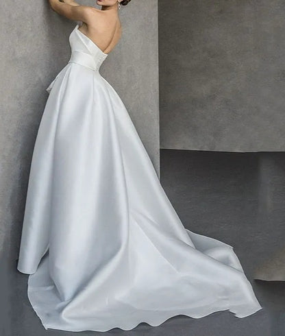 Satin High Low Tea Length Wedding Dress All Sizes/Colors