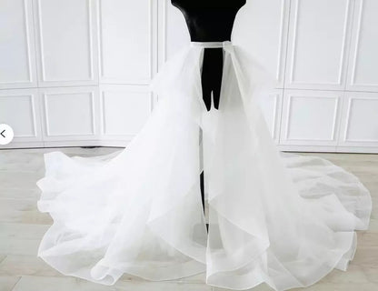 Custom Layered Ruffle Organza Detachable Wedding Skirt All Sizes/Colors