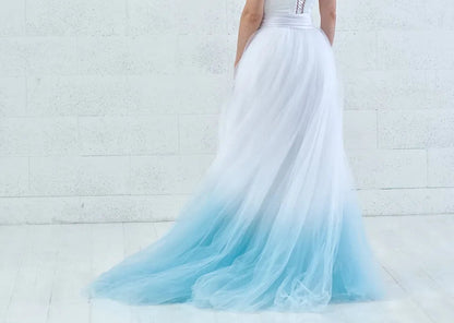 Custom Tulle Ombre Detachable Wedding Train All Sizes/Colors