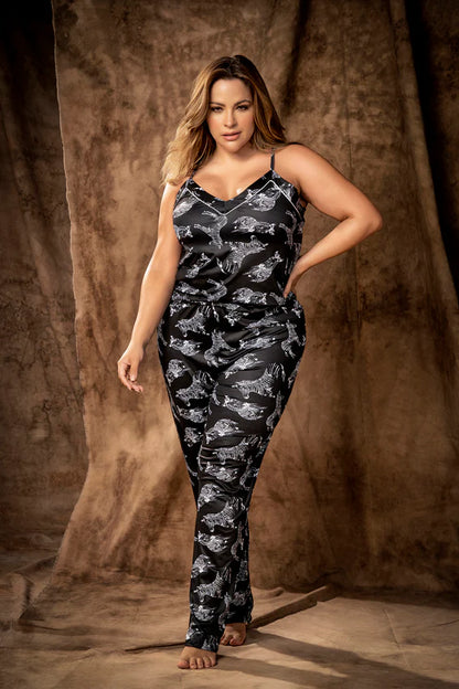 Paloma Zebra Satin Jumpsuit