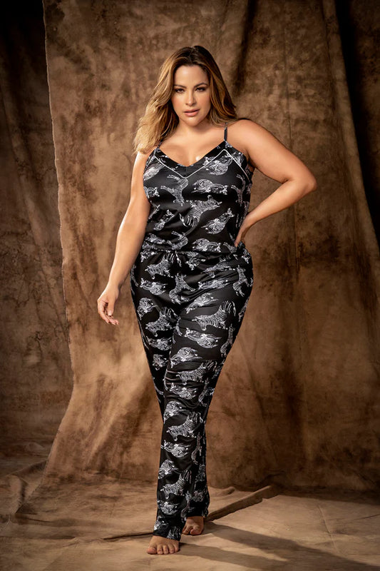 Queen Paloma Zebra Satin Jumpsuit