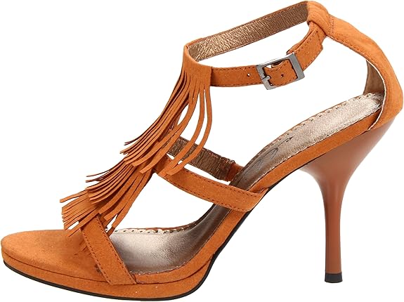 Sioux-417 Fringed 4" Heel Sandal