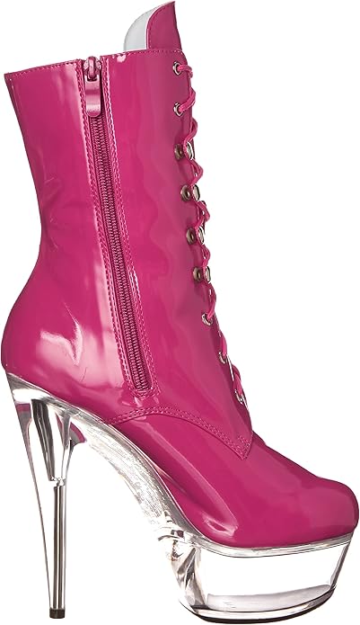 Diana-609 Patent Lace-Up Boots