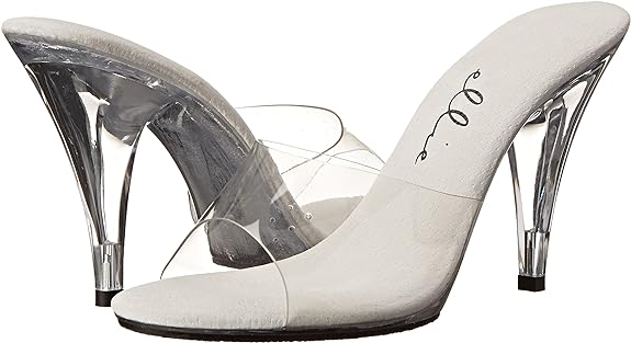 Vanity-405 Clear 4" Heel Mule Sandals