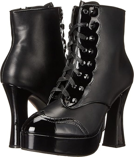 Flore-557 Chunky Heel Platform Laced Boots