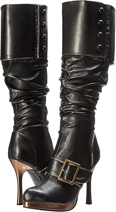 Grace-426 Faux Leather Pirate Style Knee Boots