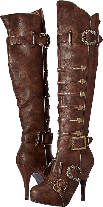 Rumi-421 Faux Leather Pirate Knee Boots