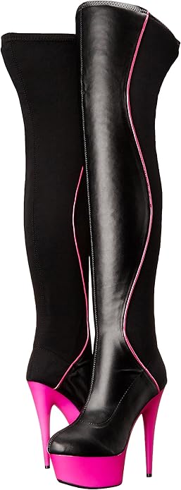 Unique-609 Faux Leather Thigh High Platform Boots