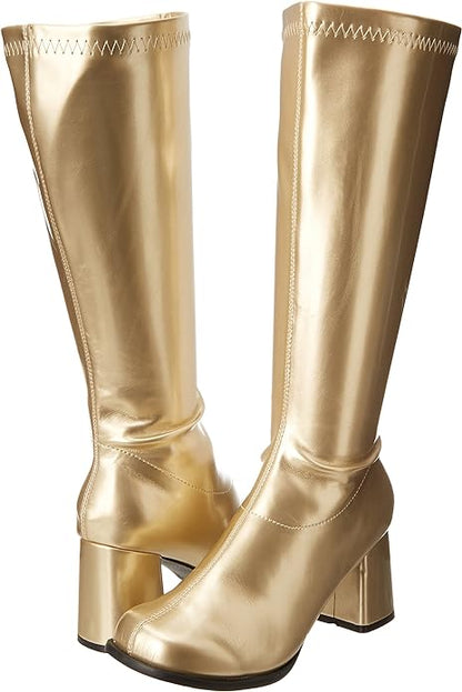 Gogo Knee High PU 3" Chunky Heel Boots