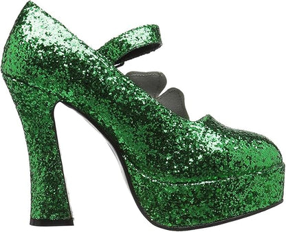 Lucky-557 Glitter Chunky Heel Mary Jane