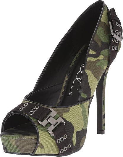 PFC-423 Camouflage Peep Toe Pumps