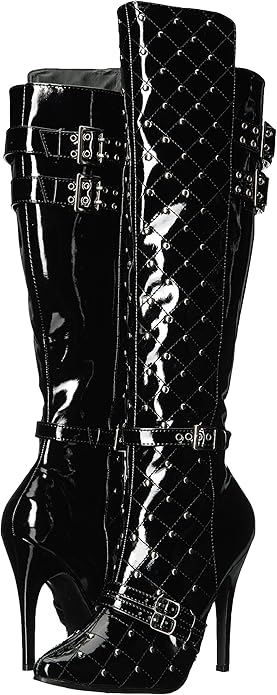 Gwen-511 Studded Patent 5" Knee Boots