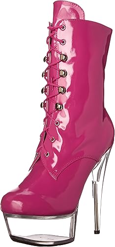 Diana-609 Patent Lace-Up Boots